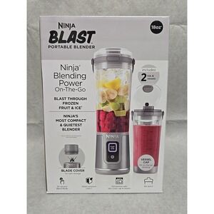 Ninja Blast 18oz Portable Blender  On-the-Go, 2 Vessels & Lids, USB-C Recharge